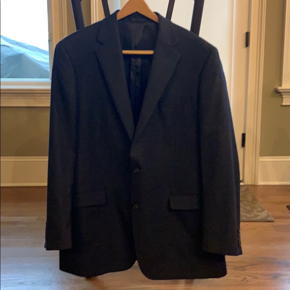 Mens Ralph Lauren sport coat 42L charcoal plaid